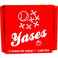 Juego de Yases Metálicos Plateados 6 Unidades + Pelota de Goma (En Caja Lista para Regalar) - Imagen 2