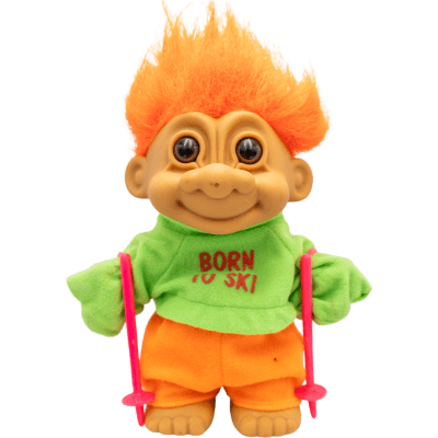 Muñeco Troll Gigante en Ropa de Ski "Born To Ski"