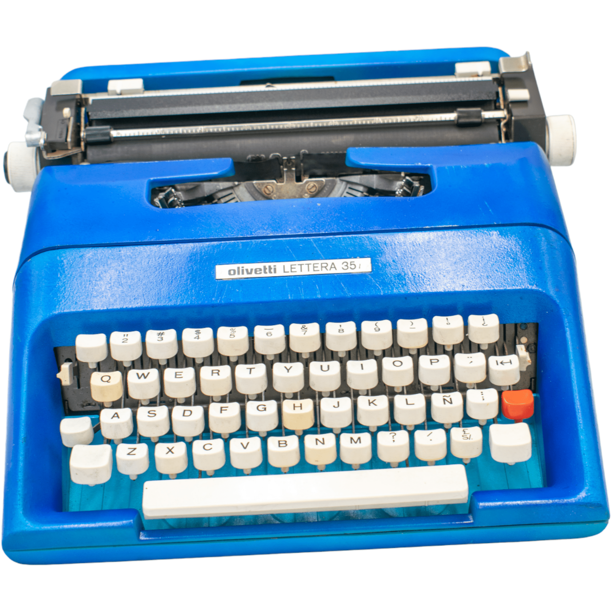 Máquina de Escribir Olivetti Lettera 35 Azul – La Vieja