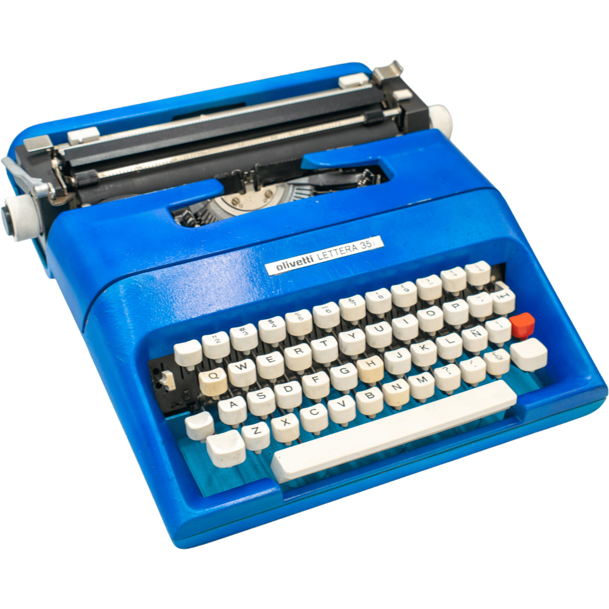 Máquina de Escribir Olivetti Lettera 35 Azul – La Vieja