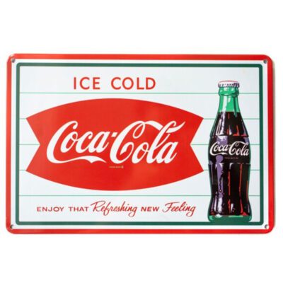 Cartelito Metálico "Ice Cold Coca Cola"
