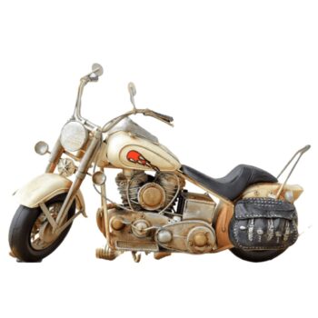 Moto Chopper fuego blanca