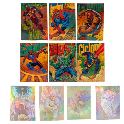 Pack de 4 Hologramas + 9 Prismas de Colección Marvel Pepsi Cards