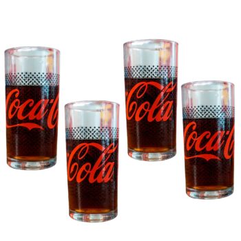 Set de 4 Vasos de vidrio Coca-Cola