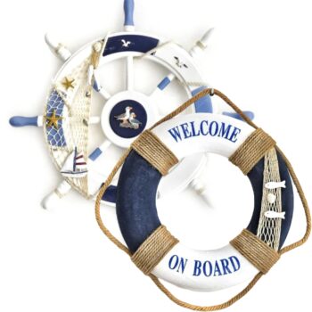 Pack Timón Blanco + Salvavidas Azul Oscuro