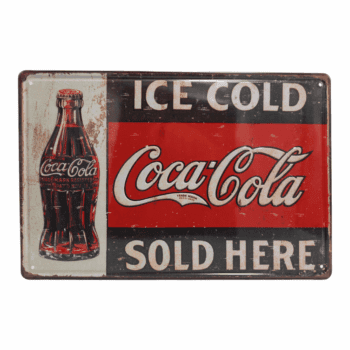 Placa decorativa Ice Cold Sold Here (Coca Cola)