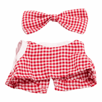 Ropa Para Mafalda roja con cuadritos blancos
