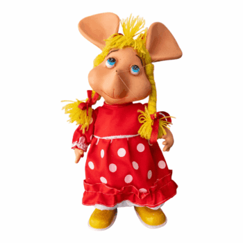 Rossi- Muñeco de época 80s (Coleccionable) con vestido Rojo de círculos