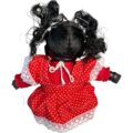 Muñeca Vintage de Jebe con Vestido Rojo a Lunares - Imagen 5