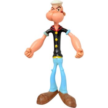 Muñeco Popeye Bendable Marca Bronco Figura Flexible Vintage de Colección
