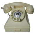 Teléfono Baquelita Blanco de Escritorio años 1950–1970 - Imagen 1