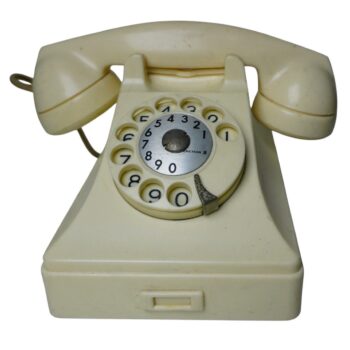 Teléfono Baquelita Blanco de Escritorio años 1950–1970