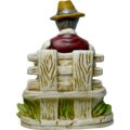 Figura Vintage de Cerámica Anciano con Acordeón Pintada a Mano – Hecho en Taiwán Años 50 - Imagen 4