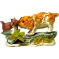 Figura Vintage de Cerámica Perro y Ardilla Pintada a Mano – Hecho en Taiwán Años 50 - Imagen 2