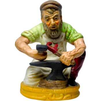 Figura Vintage de Cerámica Herrero Pintada a Mano – Hecho en Taiwán Años 50