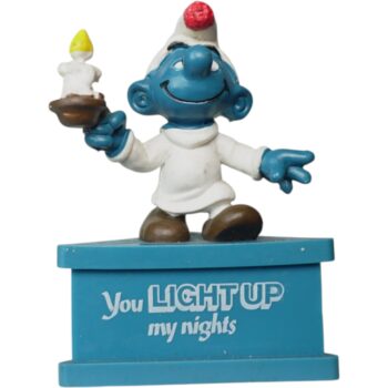 Figura Pitufo “You Light Up My Nights” Smurf-A-Gram – Schleich Vintage 80s | Colección Peyo