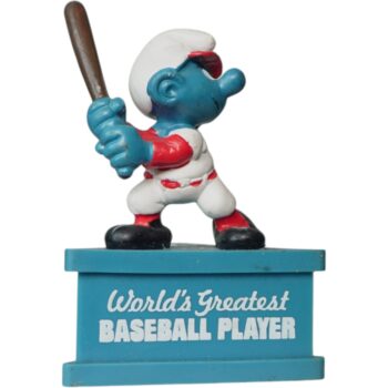 Figura Pitufo Bateador “World’s Greatest Baseball Player” – Schleich Vintage 1980s | Colección Peyo