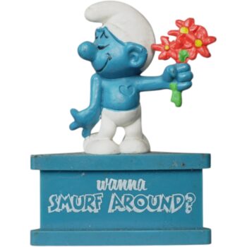 Figura Pitufo “Lover Smurf” – Smurf-a-Gram “Wanna Smurf Around?” – Schleich Vintage 1980s | Colección Peyo