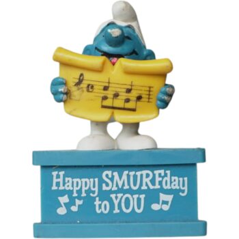 Figura Pitufo Cantante “Happy SMURFday to You” – Schleich Vintage 1980s | Colección Peyo