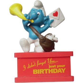 Figura Pitufo Cartero “I Didn’t Forget You… Just Your Birthday” Smurf-A-Gram 20031 – Schleich Vintage 1980s | Colección Peyo