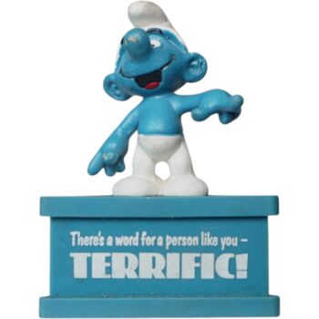 Figura Pitufo “TERRIFIC!” Smurf-a-Gram – Schleich Vintage 1980s | Colección Peyo