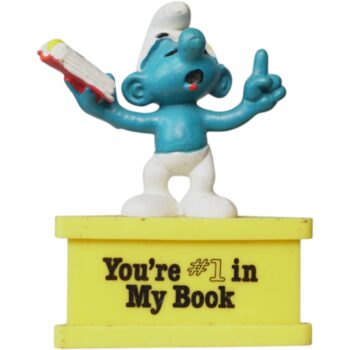 Figura Pitufo “You’re #1 in My Book” – Schleich Vintage 1980s | Colección Peyo