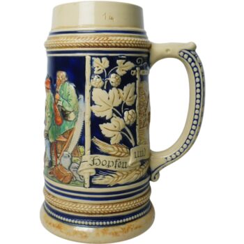 Jarra de Cerveza Alemana Vintage de Cerámica – 1 Litro