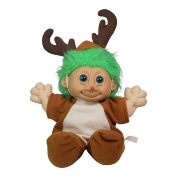 Muñeco Troll Kidz Vintage Russ Berrie | Reno Navideño Rudolph | Años 90