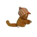 Monchicchi / Monchhichi Clip Vintage | Gorro Naranja a Rayas | Años 70–80 - Imagen 3