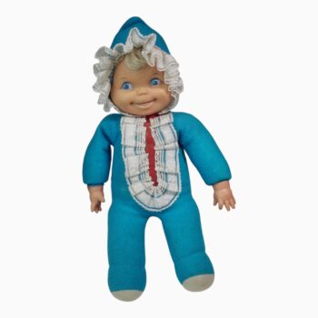 Muñeco Vintage Apachurrito Azul (BASA Original) – Perú Década de 1970 / 1980